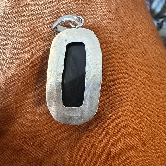 Sterling silver blue faux opal?? pendant - Picture 3 of 4